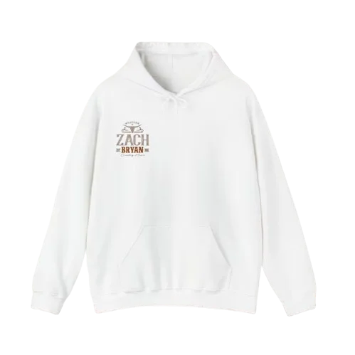 By Zach Bryan Unisex White Hoodie 1